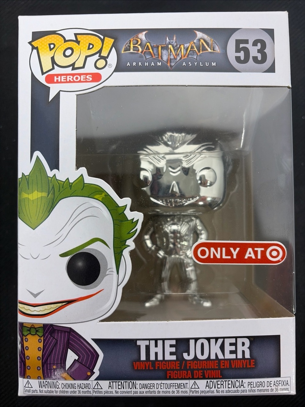 Funko Pop Batman Arkham Asylum The Joker #53 Target Exclusive Chrome